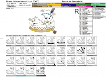 Preview: Indianerbär mit Hund (13x18 ; 30x20)